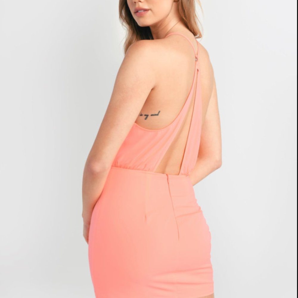 Tobi Neon Coral Mini Dress